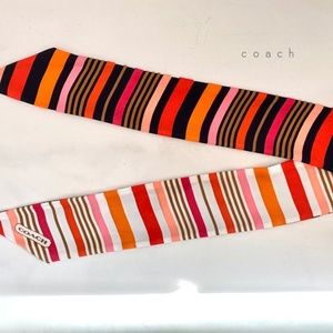 COACH reversible silk twilly scarf